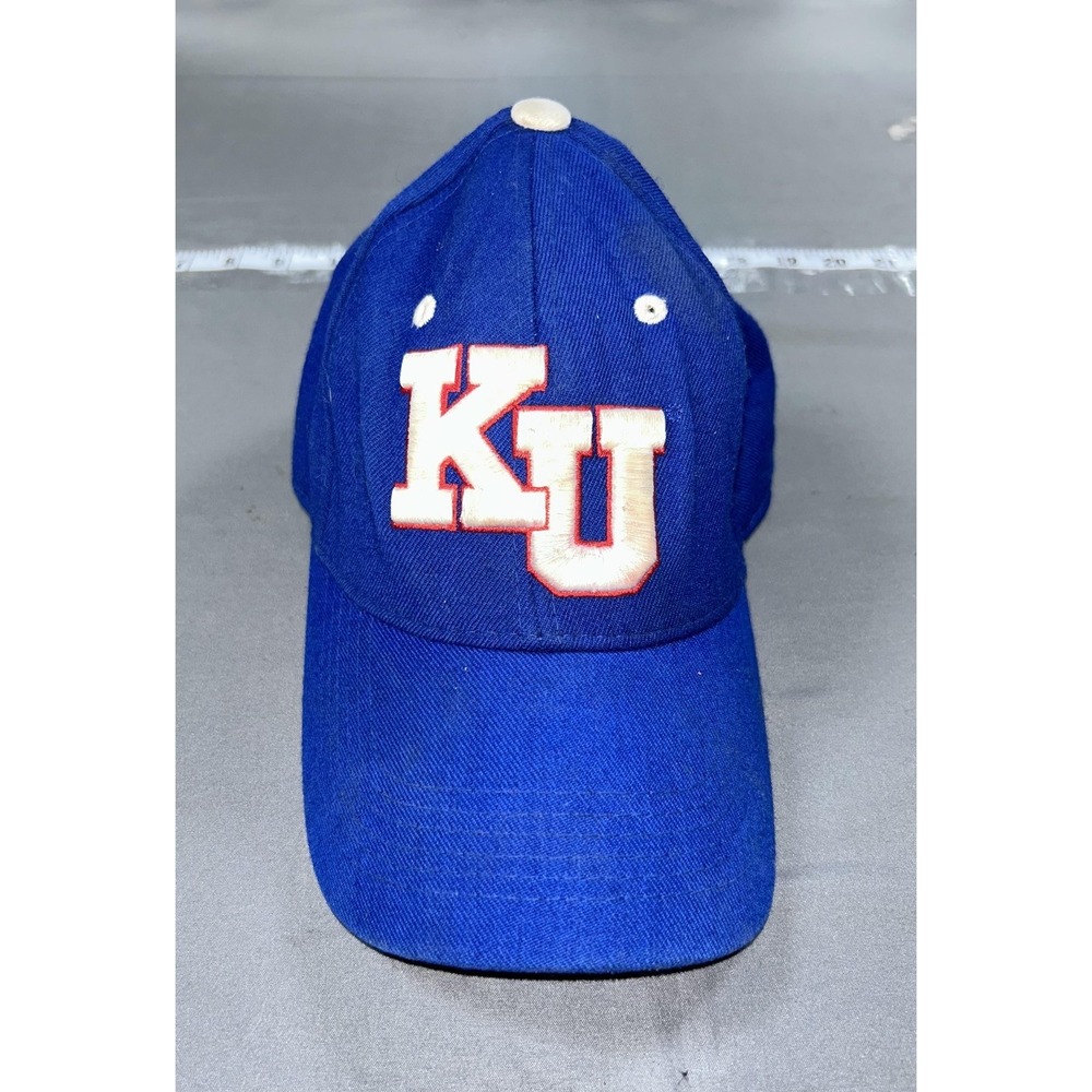 Kansas Jayhawks Hat Cap All Wool Fitted Mens 7 1/8 Blue College Top Of The World